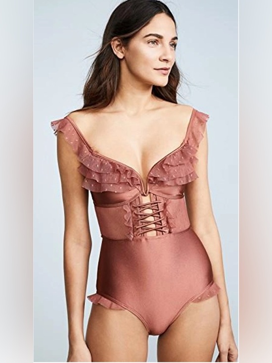 Other - ZIMMERMANN CORSAIR CORSET RUFFLE One-Piece Swimsuit vintage rose Large